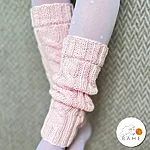 Pink merino cable leg warmers for kids teens rahecraft
