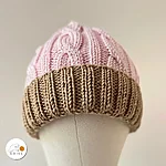 Rahecraft merino beanie bottom view pink beige