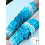 Rahecraft vegan acrylic leg warmers blue white striped knit 2000x2000