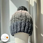 Wool blend knitted beanie grey gradient rahecraft sideview