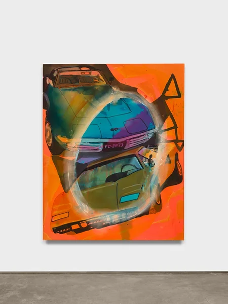 Untitled 2023 acrylic and glitter on canvas 72 x 60 in