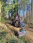 Bmf905hp with tilting head on a tractor with timber balde (10)