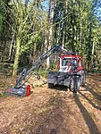 Bmf905hp with tilting head on a tractor with timber balde (11)