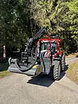 Bmf905hp with tilting head on a tractor with timber balde (5)