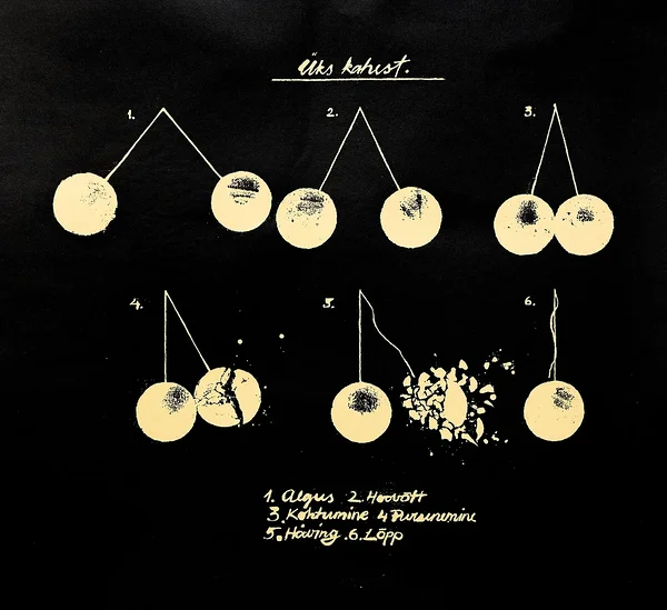 ÜKS KAHEST, siiditrükk, 44x38 cm, 1980
