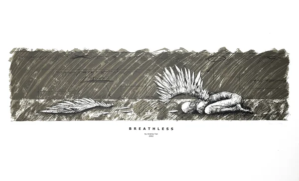 BREATHLESS, värviline litograafia, 110x35 cm (paber 120x80 cm), 2002