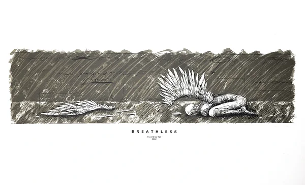 BREATHLESS, litograafia, 35X110 cm (paber 80X120 cm), 2002