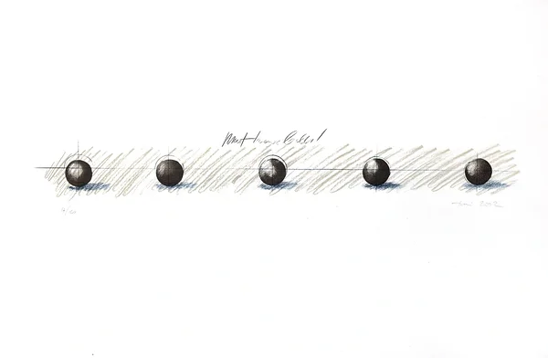 MUST HAVE BALLS!, litograafia, 9x56 cm, 2002