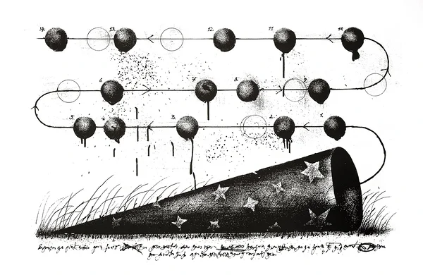 MUSTKUNSTNIKU PÄRASTLÕUNA, siiditrükk, 54x84 cm, 1993(?)