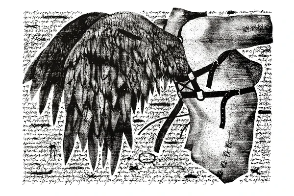 NAINE KUI INGEL, siiditrükk, 62x86 cm, 1991