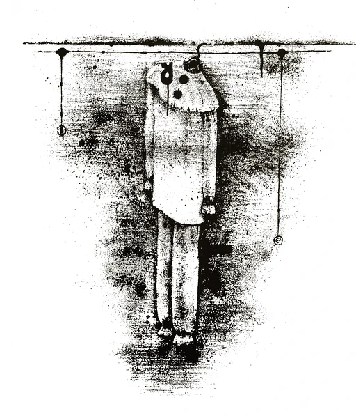 PIERROT ARMASTUS JA SURM, siiditrükk, 42x38 cm, 1985