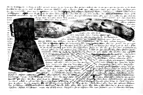 TÖÖRIISTAD, siiditrükk, 59x88 cm, 1989