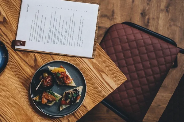 Leather menu covers — a Stella Soomlais custom order