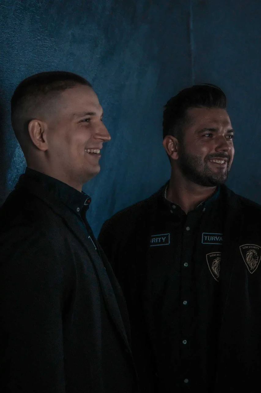 Turvafirma Lion Security omanikud – Martin Mironov (vasakul) ja Madis Sitik (paremal)