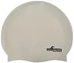 [sta200w] swimtech silicone swim cap (white)